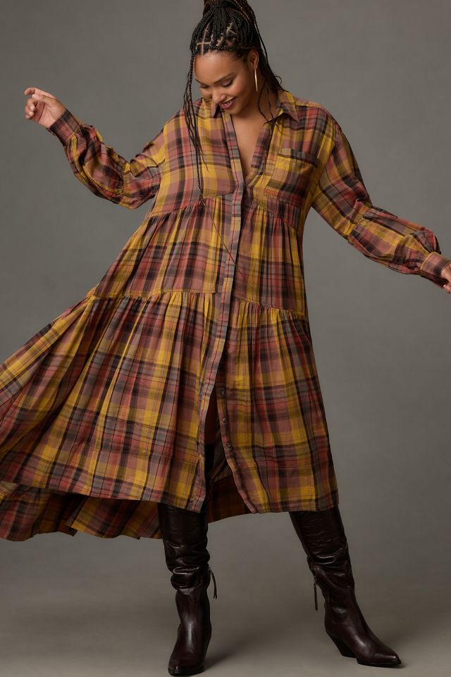 pilcro long-sleeve tiered high-low dress Long-Sleeve Tiered High-Low Dress