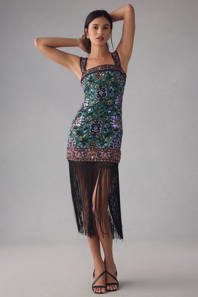 Anthropologie fringe hot sale dress