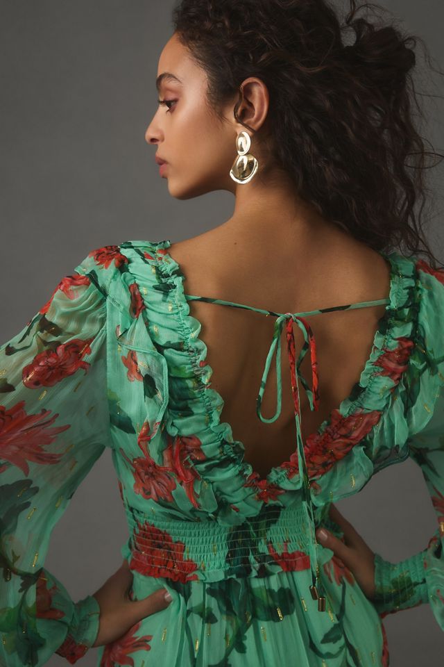 The Odetta Ruffled V-Neck Dress #3