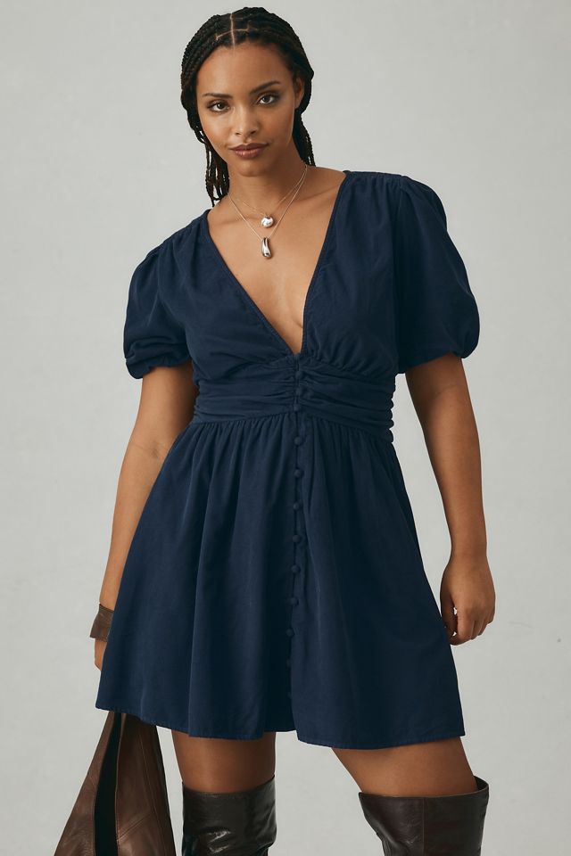 The Katerina Button-Front Mini Dress: Corduroy Edition #4