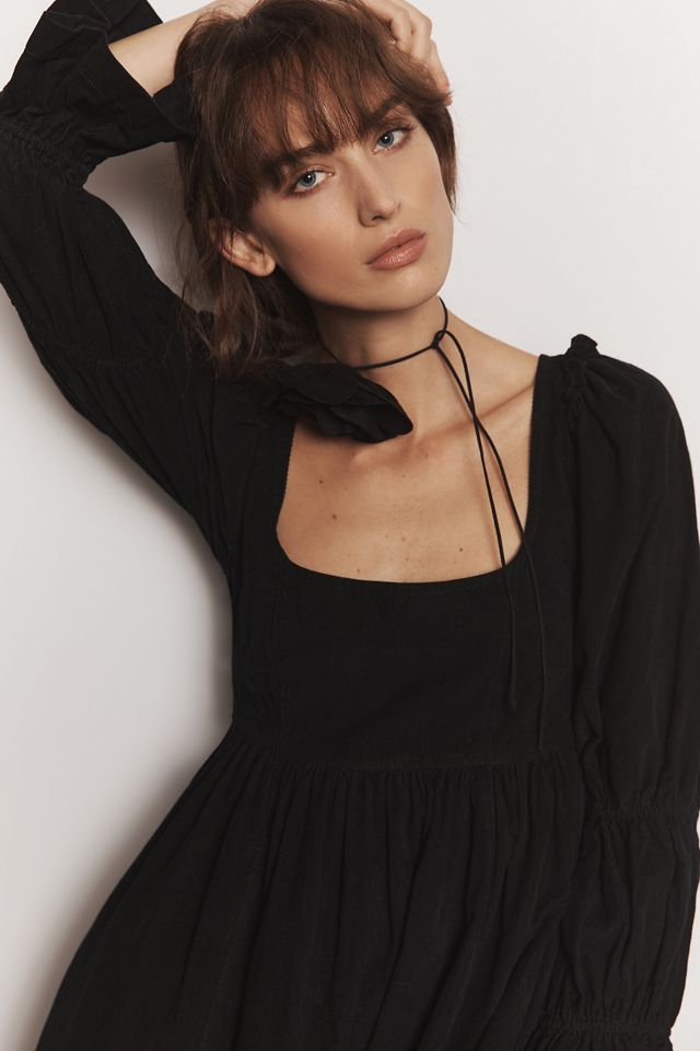 Pilcro Square-Neck Corduroy Babydoll Mini Dress #3