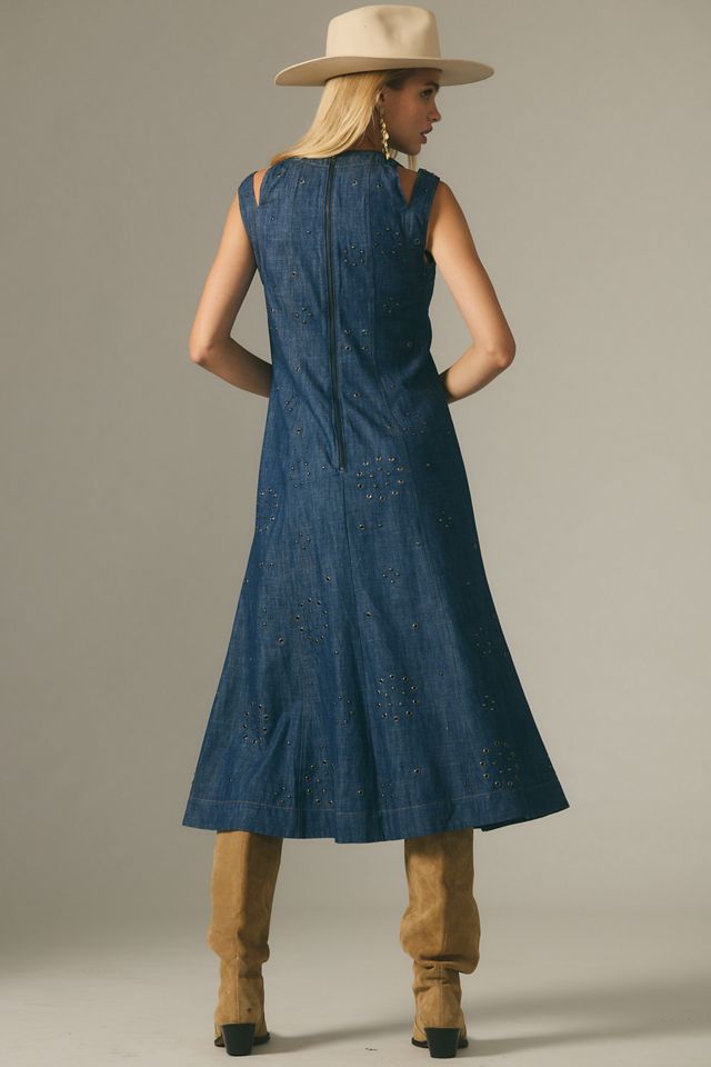 By Anthropologie Grommet Denim Midi Dress #1