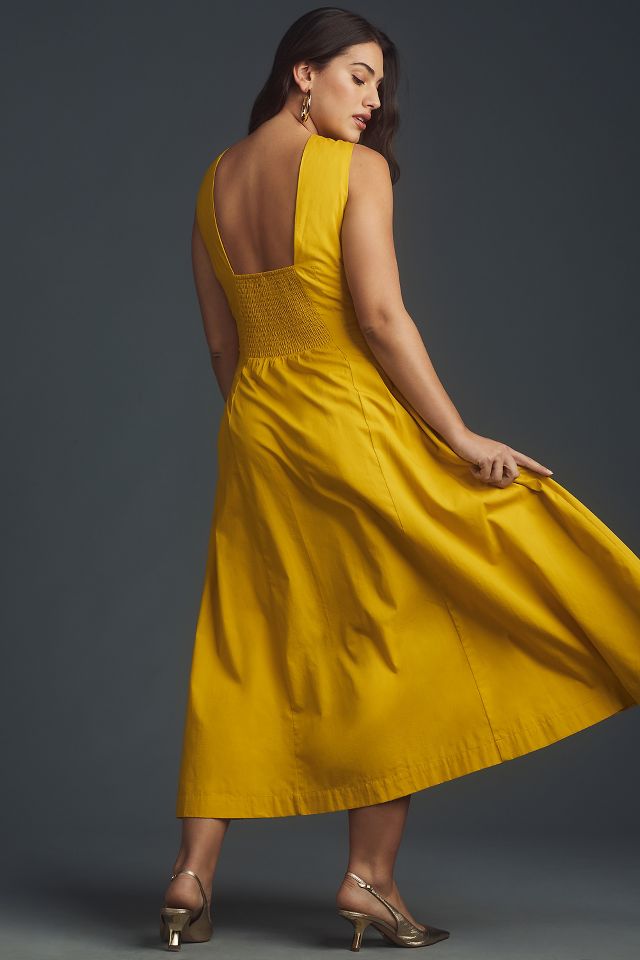 Anthropologie mustard outlet dress