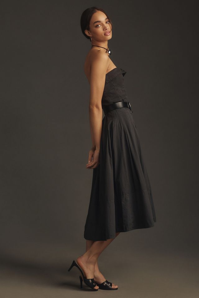 Pilcro Strapless A-Line Cotton Midi Dress #3