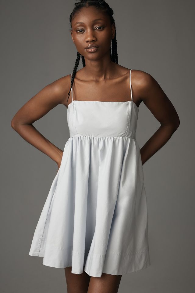 Maeve Square-Neck Babydoll Mini Dress | Anthropologie