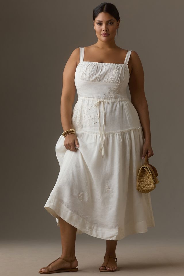 Organic Linen Square Neck Dress