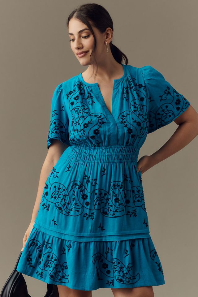 The Somerset Mini Dress: Embroidered Linen Edition | Anthropologie