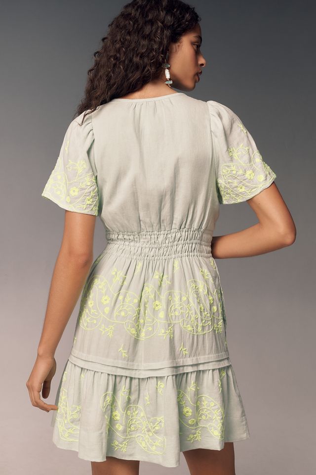 The Somerset Mini Dress: Embroidered Linen Edition #1