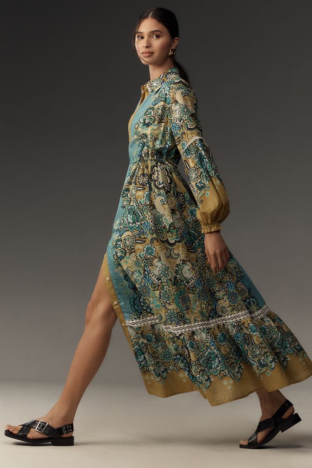 The Eleanora Long-Sleeve Maxi Shirt Dress #2