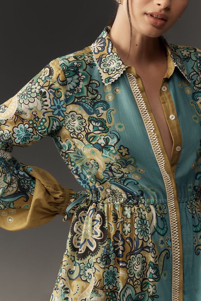 The Eleanora Long-Sleeve Maxi Shirt Dress #3