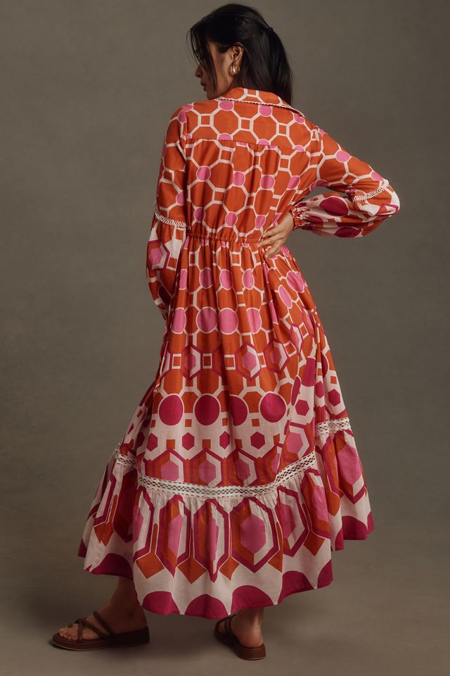 The Eleanora Long-Sleeve Maxi Shirt Dress #1