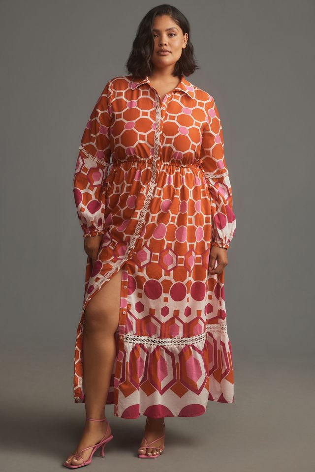 The Eleanora Long-Sleeve Maxi Shirt Dress #3