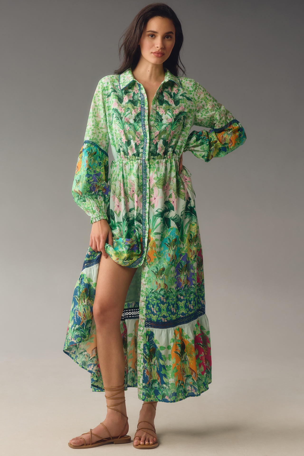 The Eleanora Long-Sleeve Maxi Shirt Dress