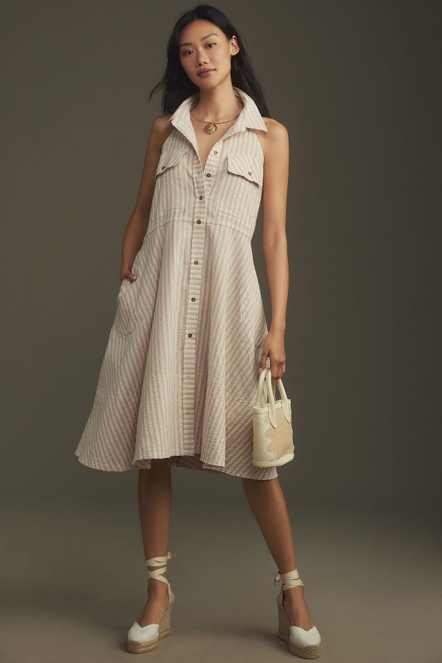 Pilcro Sleeveless Halter Swing Midi Dress | Anthropologie