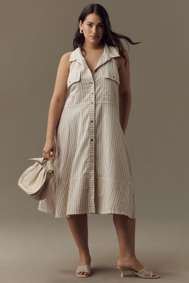 Pilcro Sleeveless Halter Swing Midi Dress | Anthropologie