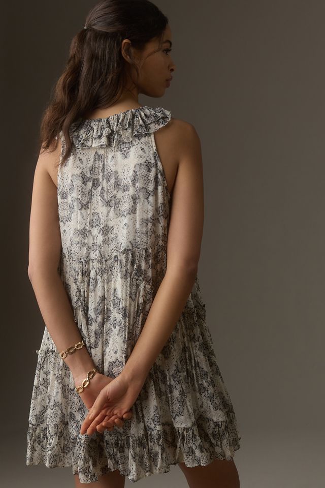 By Anthropologie Sleeveless V-Neck Ruffle Mini Dress #1