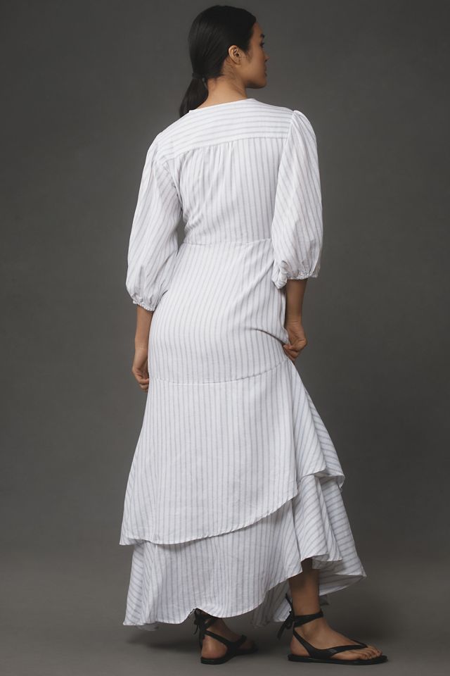 by anthropologie asymmetrical linen maxi dress By Anthropologie Asymmetric Linen Maxi Dress