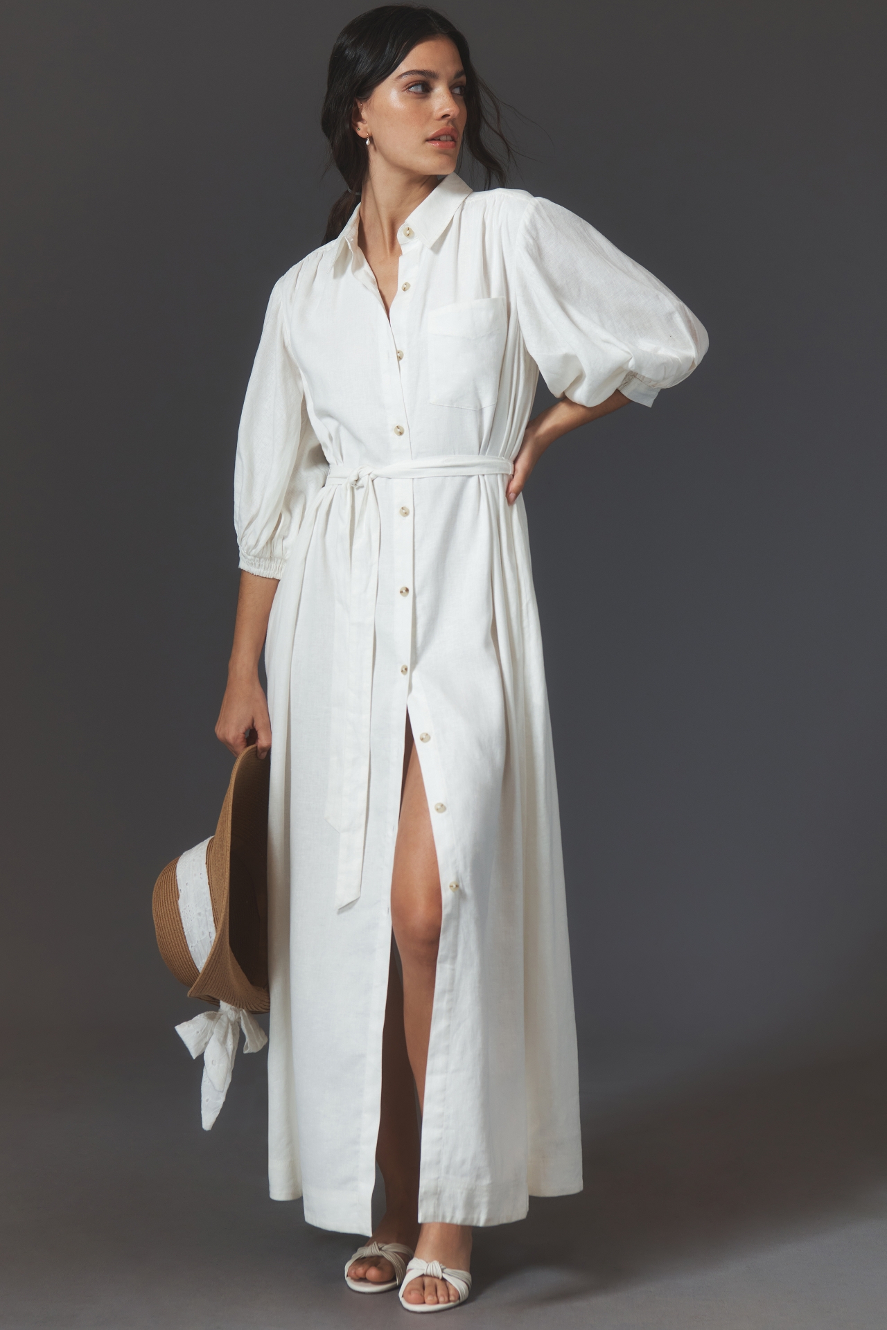 The Irene Linen Shirt Dress by Maeve