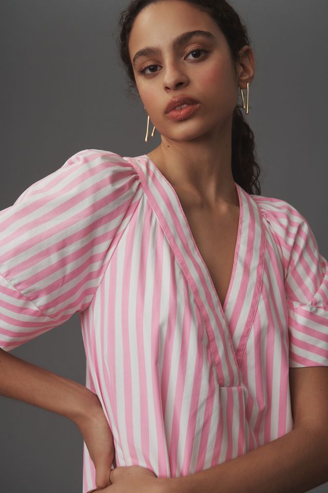 Maeve Puff-Sleeve V-Neck Midi Dress #2