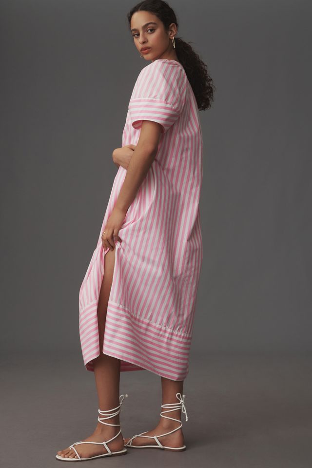 Maeve Puff-Sleeve V-Neck Midi Dress #3