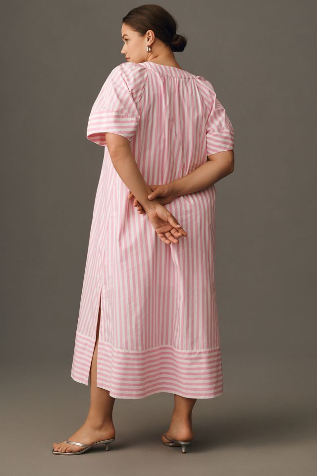 Maeve Puff-Sleeve V-Neck Midi Dress #5