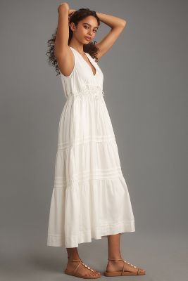 Shop The Somerset Collection By Anthropologie The Somerset Maxi Dress: Linen Ties Edition In White
