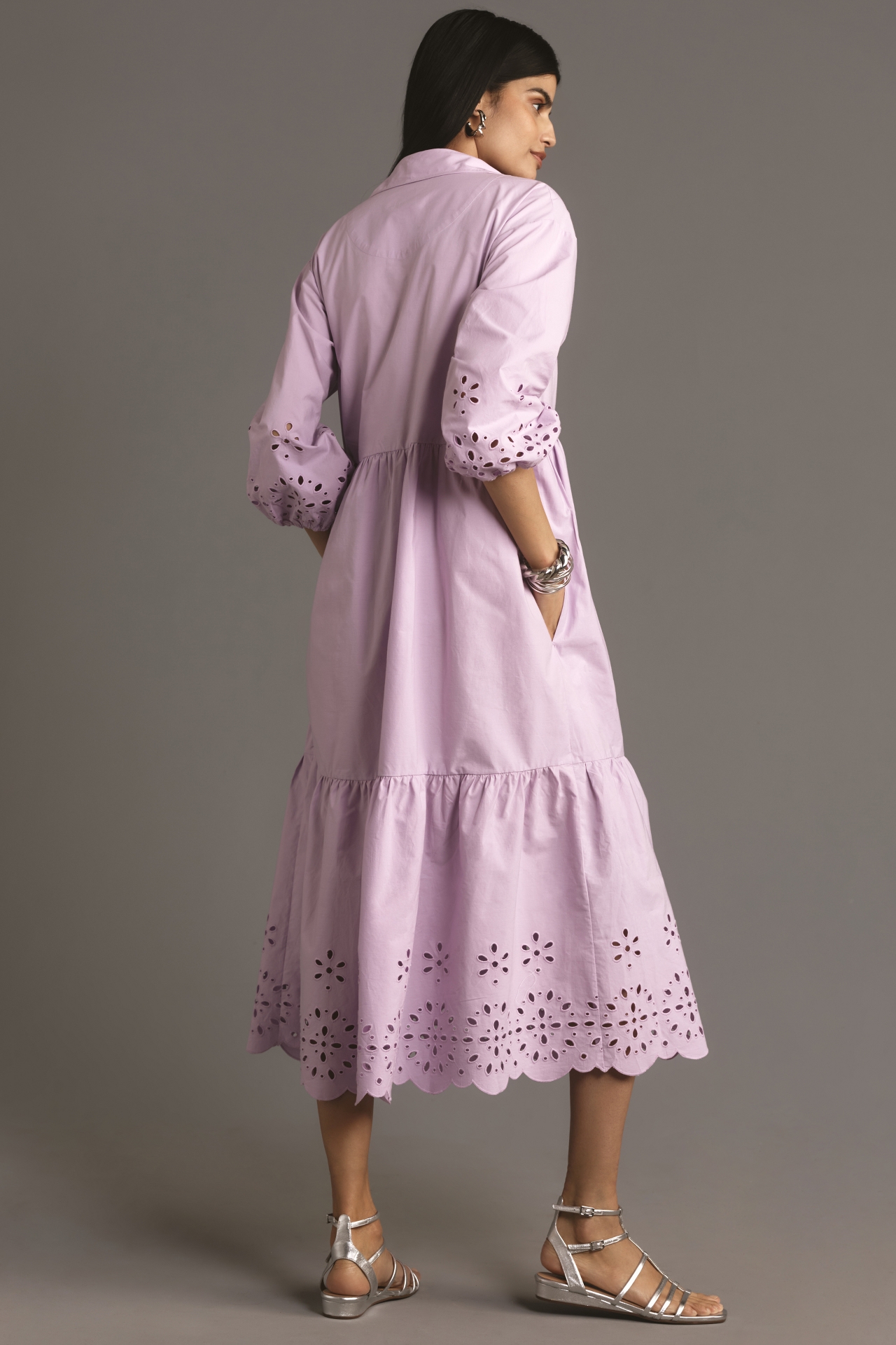 The Bettina Tiered Shirt Dress by Maeve: Eyelet Edition