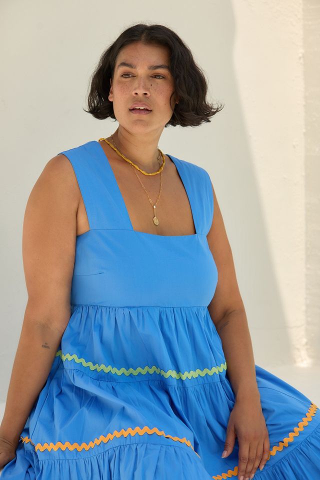 The Helena Square-Neck Tiered Midi Dress: Smocked Scallop Edition #6