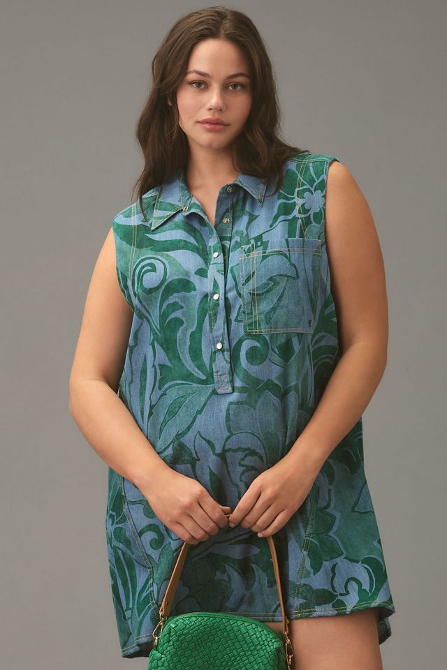 Pilcro Sleeveless Collared Denim Mini Dress  #4