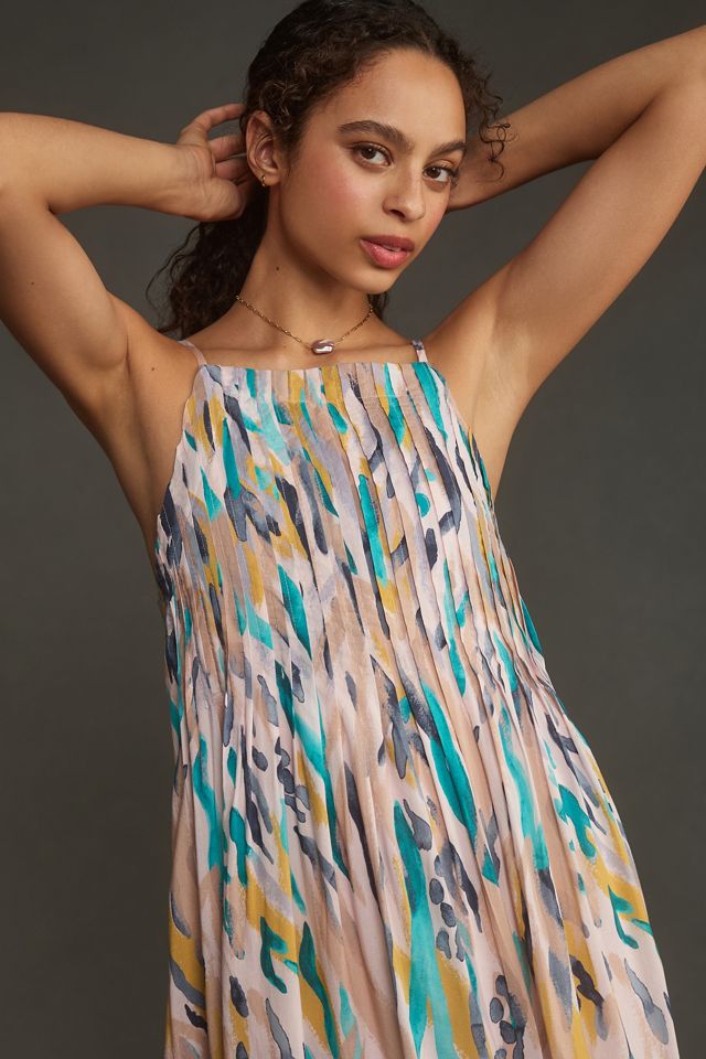 By Anthropologie High-Neck Pleated Midi Dress | Anthropologie