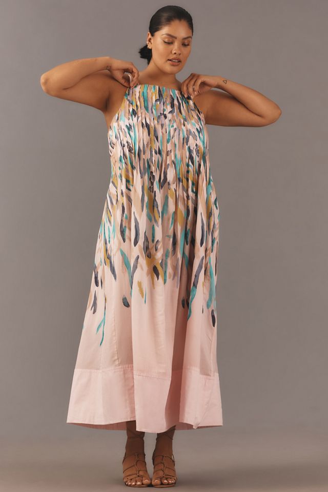 By Anthropologie High-Neck Pleated Midi Dress | Anthropologie