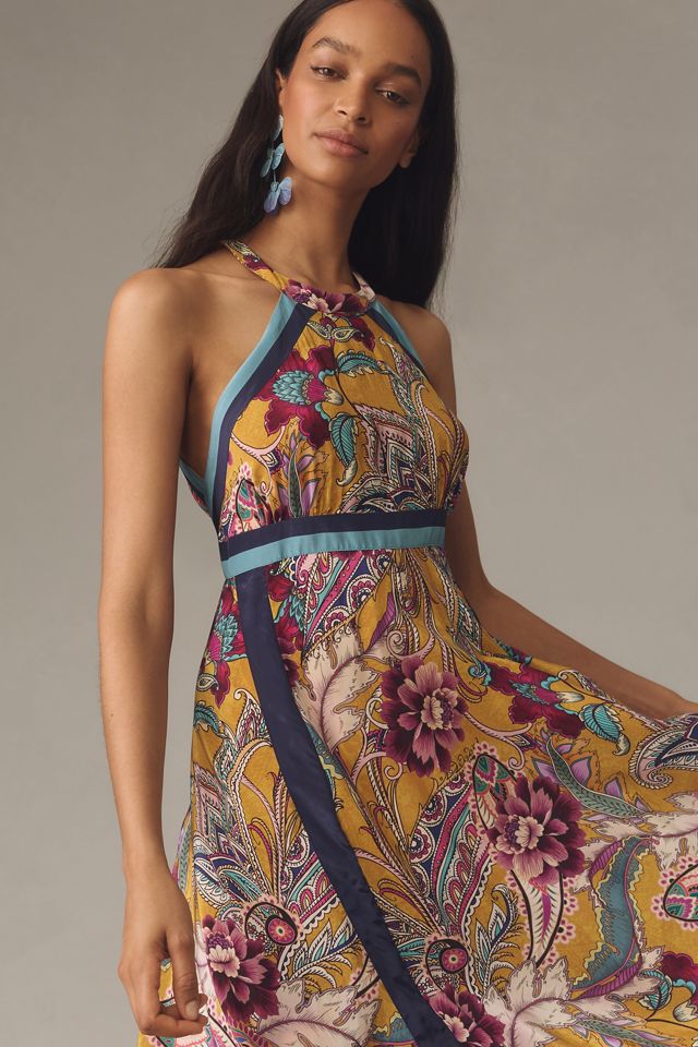 mae halter tiered maxi dress By Anthropologie red bridal gowns