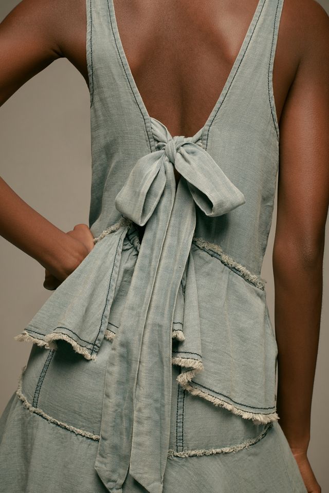 Pilcro Sleeveless Tiered Ruffled Denim Midi Dress #2