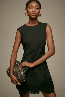 By Anthropologie Sleeveless Poplin Lace Mini Dress | Anthropologie