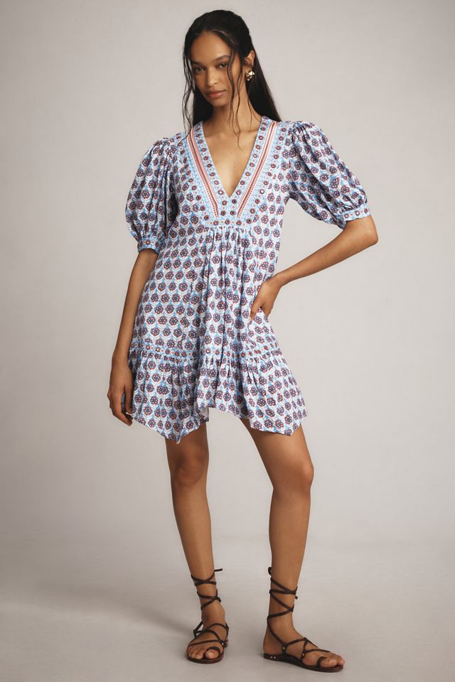 maeve sculpted v-neck a-line mini dress Maeve