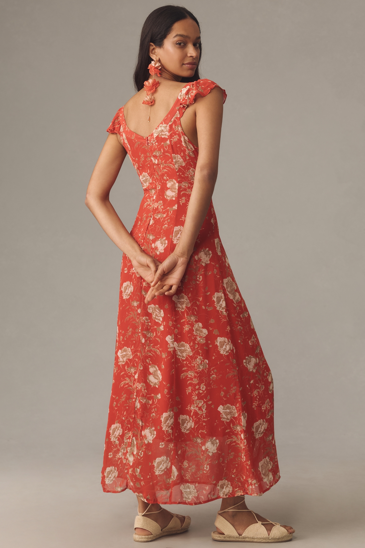 By Anthropologie Scoop-Neck A-Line Slip Maxi Dress