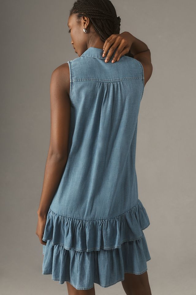 Robe Chemise Mini Volantée Sans Manches Pilcro #1
