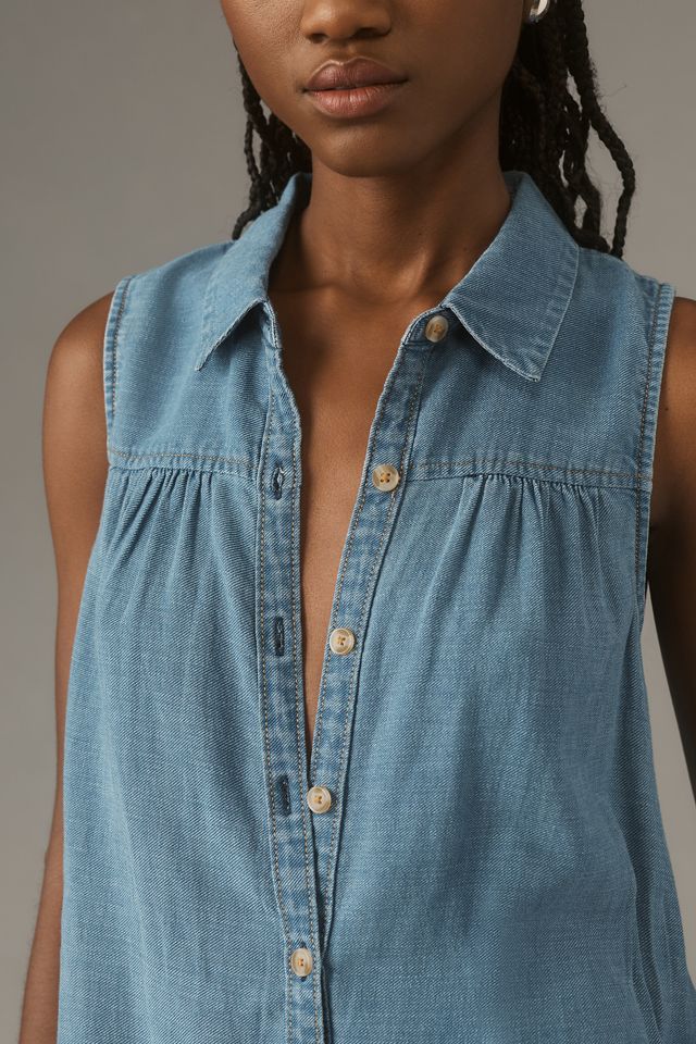 Robe Chemise Mini Volantée Sans Manches Pilcro #2