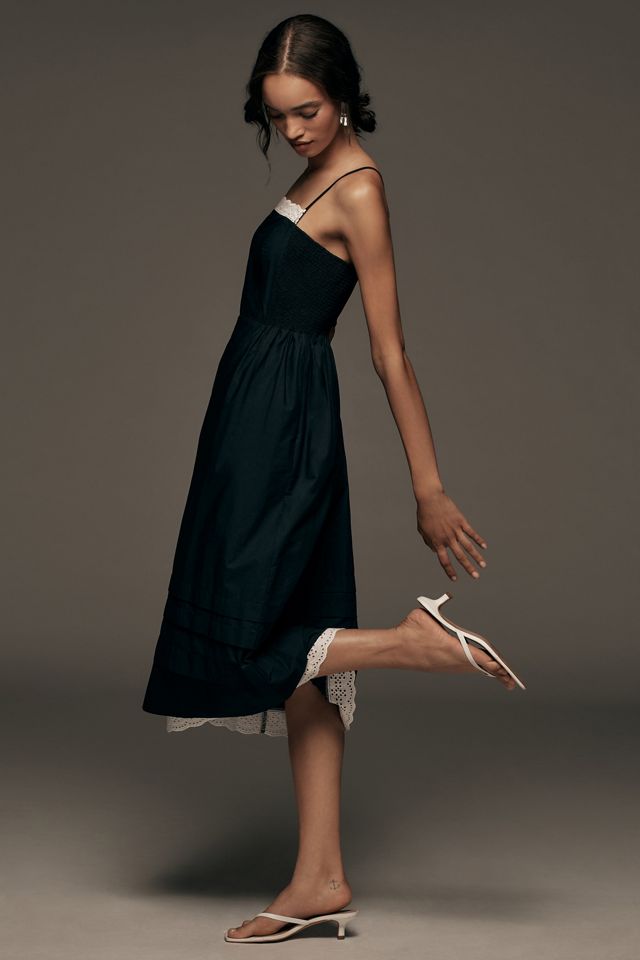 By Anthropologie Square-Neck Poplin Midi Dress #3