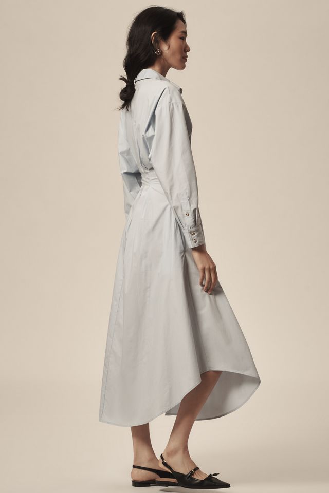By Anthropologie Pleated Buckle Midi Shirt Dress #2