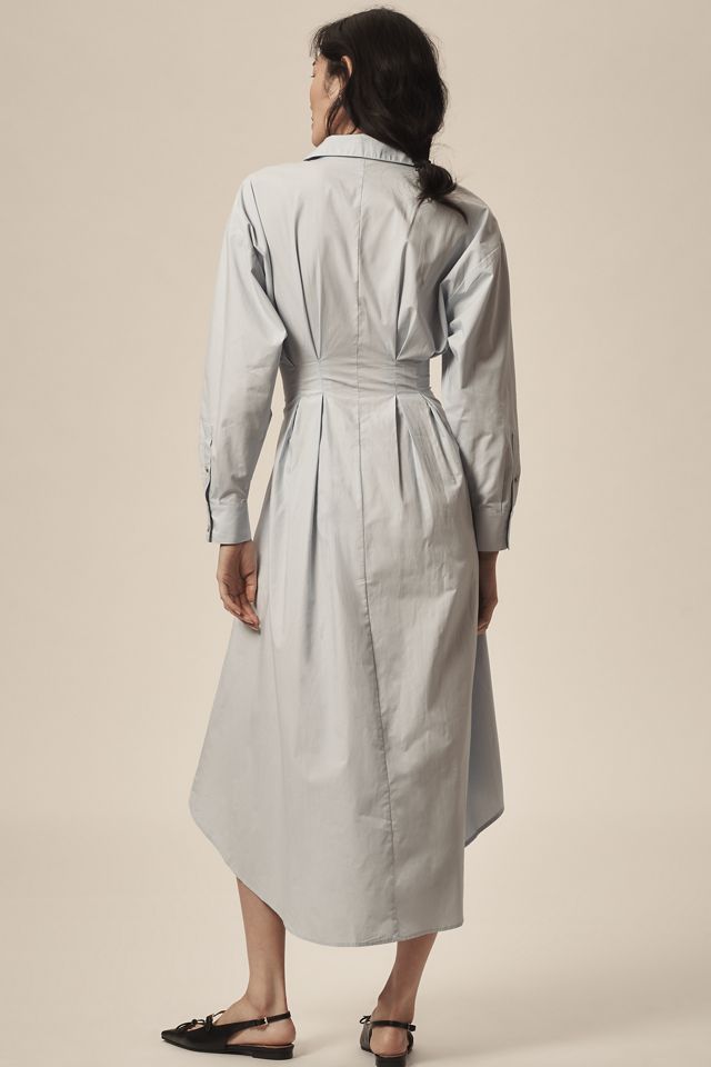 By Anthropologie Pleated Buckle Midi Shirt Dress #3