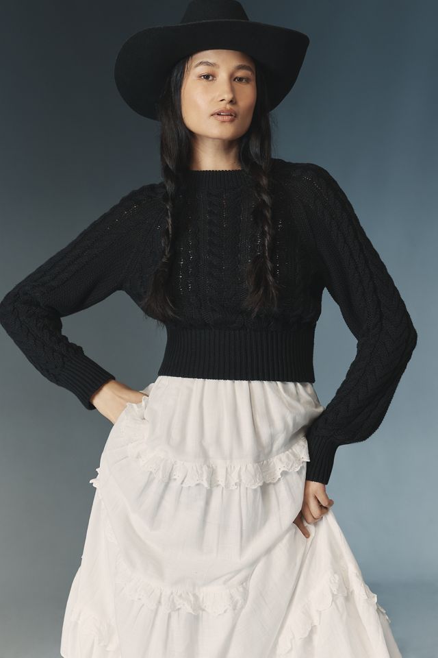By Anthropologie Twofer Sweater Tiered Dress #2