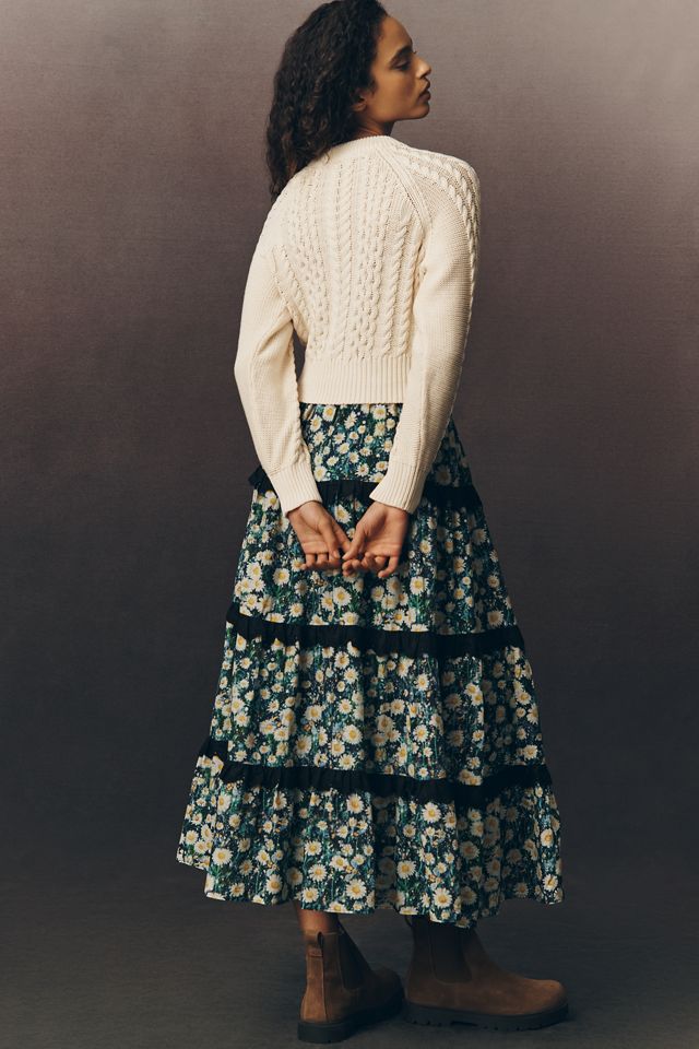 By Anthropologie Twofer Sweater Tiered Dress #1