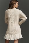 By Anthropologie Twofer Cable-Knit Sweater Mini Dress