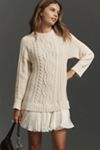 By Anthropologie Twofer Cable-Knit Sweater Mini Dress