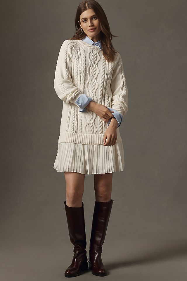 sweater mini dress Mocha Knit Long Sleeve Bodycon Fit | Mabel This cream or black knit sweater dress features long sleeves Svansea Women's Long Sleeved Dress