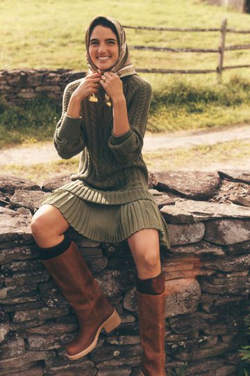 By Anthropologie Twofer Cable-Knit Sweater Mini Dress