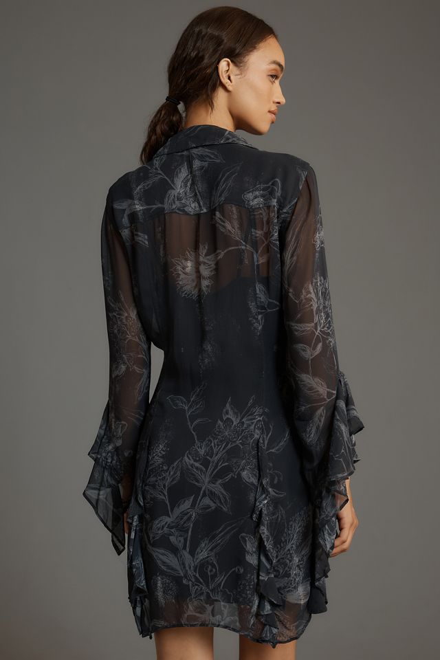 Robe Mini Transparente à Manches Longues Par Anthropologie #2