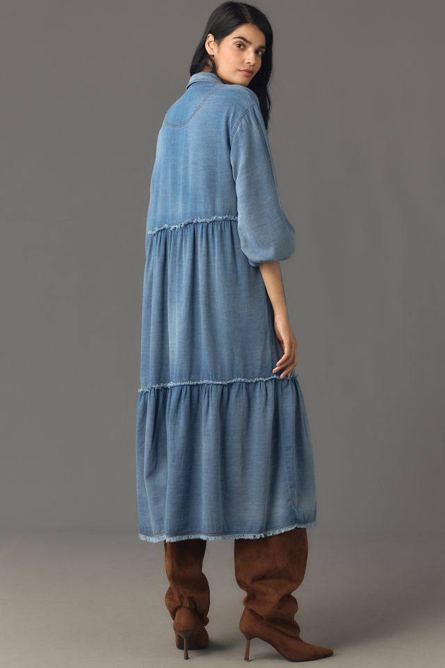 The Bettina Tiered Shirt Dress by Maeve: Denim Edition #5