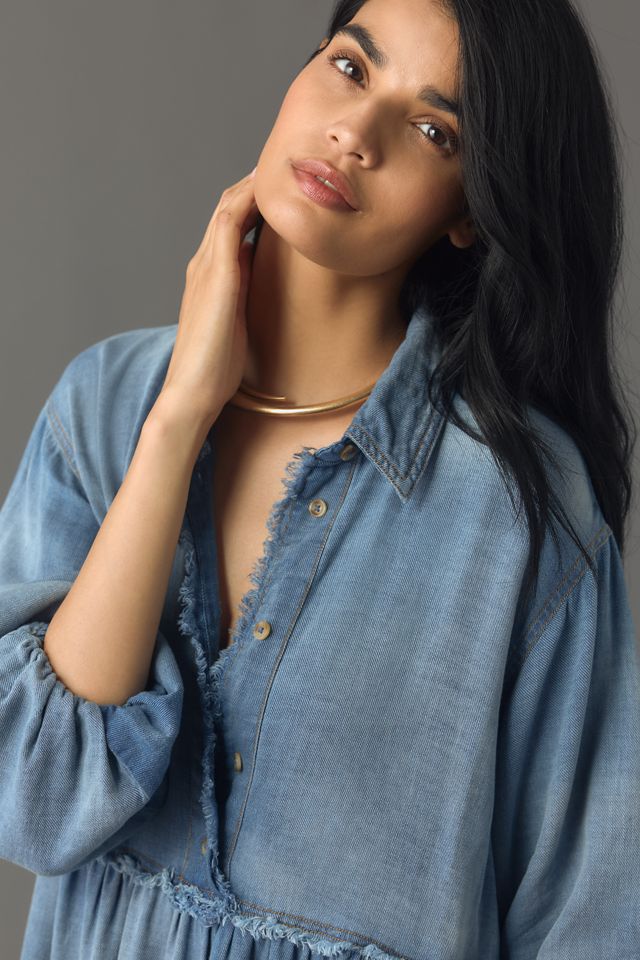 The Bettina Tiered Shirt Dress by Maeve: Denim Edition #6